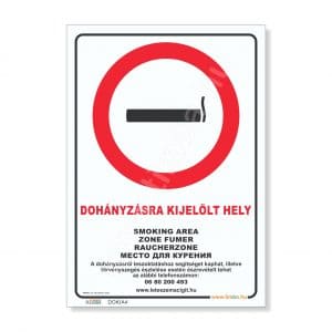 dohanyzasra kijelolt hely